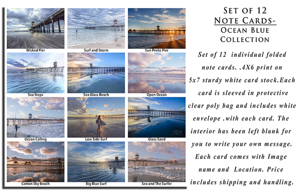 Sunsets of Huntington Beach Collection note card set